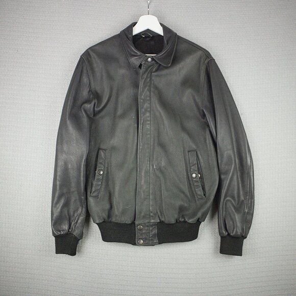 Roots Black Leather Jacket - Picture 3 of 8
